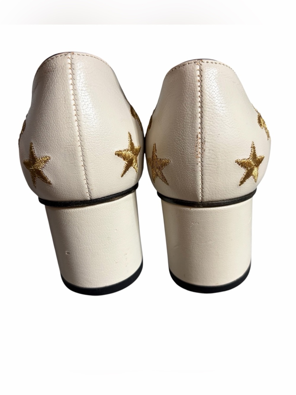 Gucci Marmont embroidered leather mid-heel pumps embroidered bees stars - Picture 4 of 14